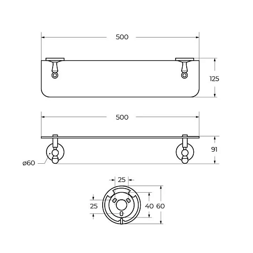 Полка ART&MAX ANTIC CRYSTAL AM-E-2682CSJ-Cr хром Полка ART&MAX ANTIC CRYSTAL AM-E-2682CSJ-Cr хром