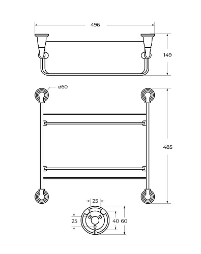 Полка ART&MAX BIANCHIAM-E-2611-D-Cr хром Полка ART&MAX BIANCHIAM-E-2611-D-Cr хром