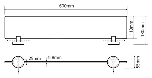 Полка Bemeta OMEGA 104102042 Полка Bemeta OMEGA 104102042