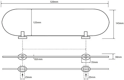 Полка Bemeta OVAL 118402031 Полка Bemeta OVAL 118402031