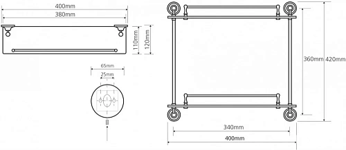 Полка Bemeta RETRO 144102127 Полка Bemeta RETRO 144102127