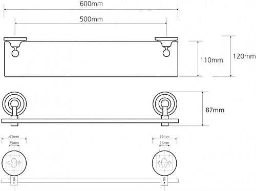 Полка Bemeta RETRO 144102247 Полка Bemeta RETRO 144102247