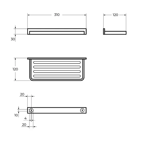 Полка CEZARES MAXIMA CZR-F-8917A хром Полка CEZARES MAXIMA CZR-F-8917A хром