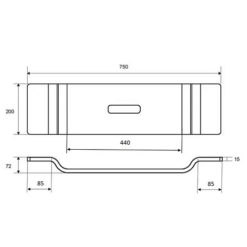 Полка EXCELLENT ZEN на ванну изогнутая DOEX.1102.750.TR Полка EXCELLENT ZEN на ванну изогнутая DOEX.1102.750.TR