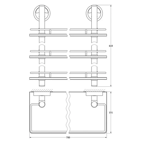 Полка FBS Ellea ELL 071 длина 70 см Полка FBS Ellea ELL 071 длина 70 см