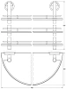 Полка FBS Ellea ELL 082 полукруглая 3-х ярусная