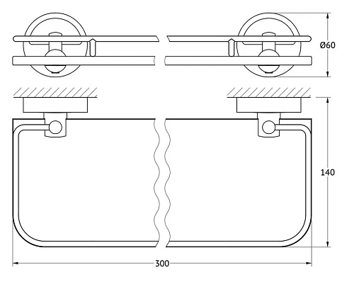 Полка FBS Luxia LUX 013 длина 30 см Полка FBS Luxia LUX 013 длина 30 см