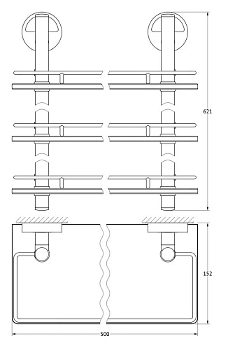 Полка FBS Luxia LUX 069 длина 50 см Полка FBS Luxia LUX 069 длина 50 см