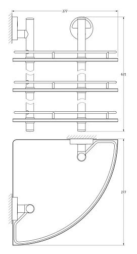 Полка FBS Luxia LUX 073 тройная Полка FBS Luxia LUX 073 тройная