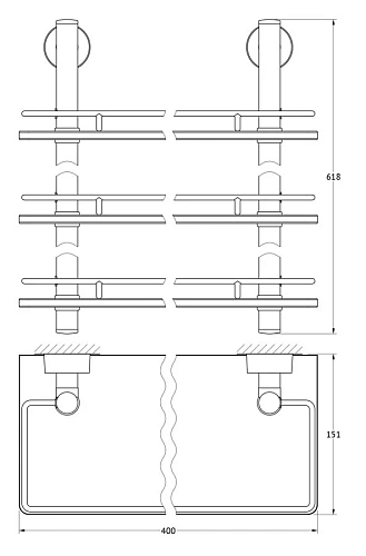Полка FBS Nostalgy NOS 068 3-х ярусная длина 40 см Полка FBS Nostalgy NOS 068 3-х ярусная длина 40 см