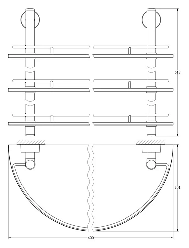 Полка FBS Nostalgy NOS 082 3-х ярусная Полка FBS Nostalgy NOS 082 3-х ярусная