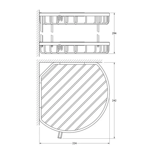 Полка FBS Ryna RYN 026 2-х ярусная угловая Полка FBS Ryna RYN 026 2-х ярусная угловая