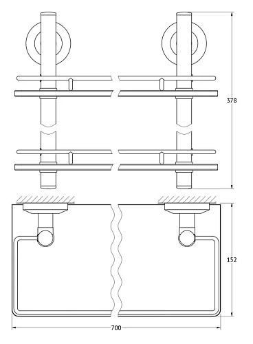 Полка FBS Standard STA 066 длина 70 см Полка FBS Standard STA 066 длина 70 см