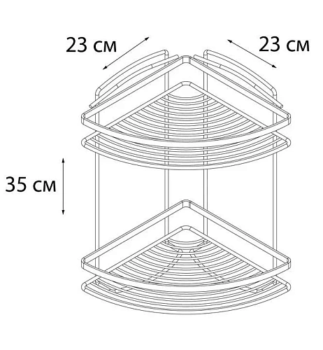 Полка Fixsen FX-850B-2 угловая двухэтажная черная Полка Fixsen FX-850B-2 угловая двухэтажная черная