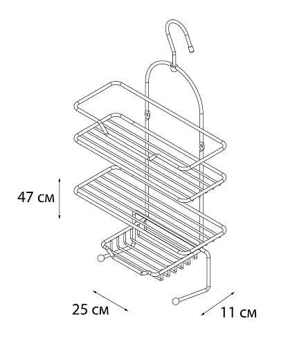 Полка Fixsen FX-870 прямоугольная трехэтажная хром Полка Fixsen FX-870 прямоугольная трехэтажная хром