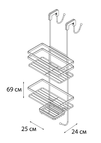 Полка Fixsen FX-871 прямоугольная двухэтажная хром Полка Fixsen FX-871 прямоугольная двухэтажная хром