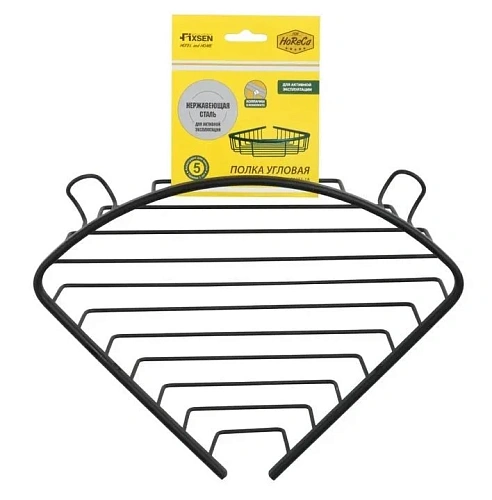 Полка Fixsen Hotel черная, FX-31051-1A угловая одноэтажная Полка Fixsen Hotel черная, FX-31051-1A угловая одноэтажная