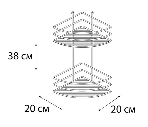 Полка Fixsen, FX-710-2 угловая двухэтажная хром Полка Fixsen, FX-710-2 угловая двухэтажная хром