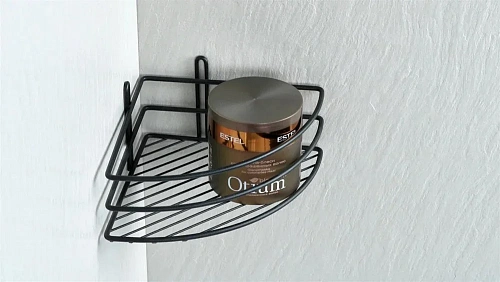 Полка Fixsen, FX-710B-1 угловая одноэтажная черная Полка Fixsen, FX-710B-1 угловая одноэтажная черная