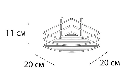 Полка Fixsen, FX-710B-1 угловая одноэтажная черная Полка Fixsen, FX-710B-1 угловая одноэтажная черная