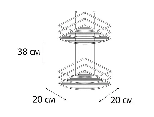 Полка Fixsen, FX-710B-2 угловая двухэтажная черная Полка Fixsen, FX-710B-2 угловая двухэтажная черная