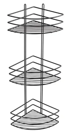 Полка Fixsen, FX-710B-3 угловая трехэтажная черная Полка Fixsen, FX-710B-3 угловая трехэтажная черная