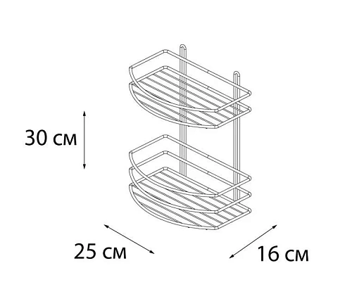 Полка Fixsen, FX-720-2 овальная двухэтажная хром Полка Fixsen, FX-720-2 овальная двухэтажная хром