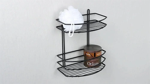 Полка Fixsen, FX-720B-2 овальная двухэтажная черная Полка Fixsen, FX-720B-2 овальная двухэтажная черная