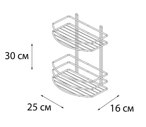 Полка Fixsen, FX-720B-2 овальная двухэтажная черная Полка Fixsen, FX-720B-2 овальная двухэтажная черная