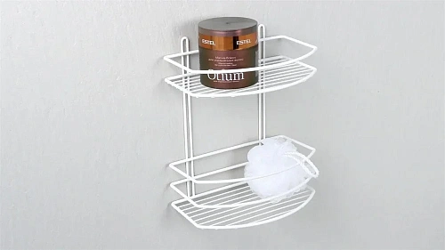 Полка Fixsen, FX-720W-2 овальная двухтажная белая Полка Fixsen, FX-720W-2 овальная двухтажная белая