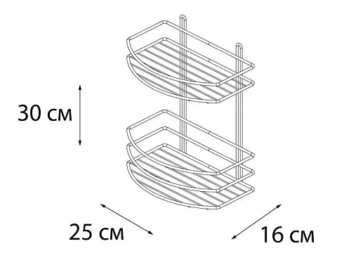Полка Fixsen, FX-720W-2 овальная двухтажная белая Полка Fixsen, FX-720W-2 овальная двухтажная белая