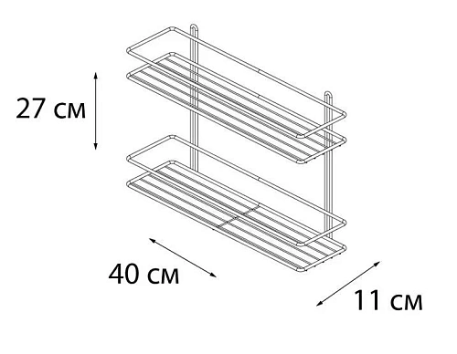 Полка Fixsen, FX-730-2 прямая двухэтажная хром Полка Fixsen, FX-730-2 прямая двухэтажная хром