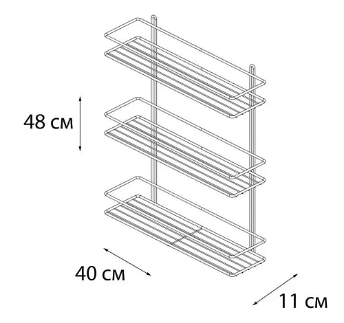 Полка Fixsen, FX-730-3 прямая трехтажная хром Полка Fixsen, FX-730-3 прямая трехтажная хром