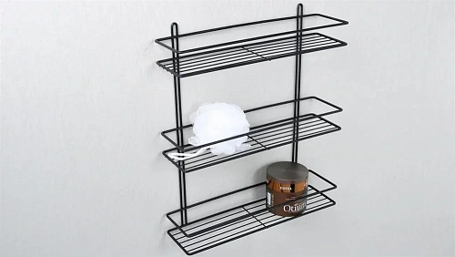 Полка Fixsen, FX-730B-3 прямая трехэтажная черная Полка Fixsen, FX-730B-3 прямая трехэтажная черная