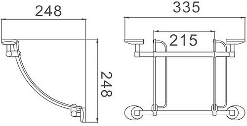 Полка Haiba HB1607-2 стеклянная 2-ярусная с круглыми ножками Полка Haiba HB1607-2 стеклянная 2-ярусная с круглыми ножками