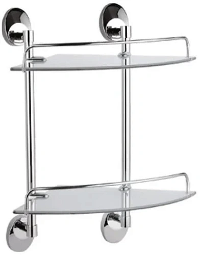 Полка Haiba HB1607-2 стеклянная 2-ярусная с круглыми ножками Полка Haiba HB1607-2 стеклянная 2-ярусная с круглыми ножками