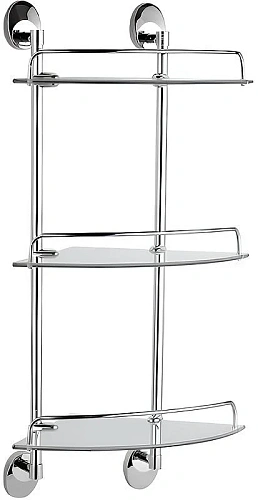 Полка Haiba HB1607-3 стеклянная 3-яруснаяс круглыми ножками Полка Haiba HB1607-3 стеклянная 3-яруснаяс круглыми ножками