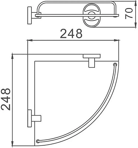 Полка Haiba HB1921-1 1-ярусная угловая Полка Haiba HB1921-1 1-ярусная угловая