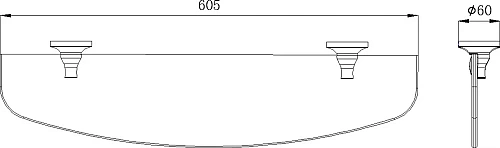 Полка Rush Corsica CO42610 60.5 см Полка Rush Corsica CO42610 60.5 см