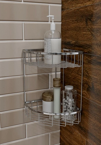 Полка Timo Saona 13082/00 угловая двойная хром Полка Timo Saona 13082/00 угловая двойная хром