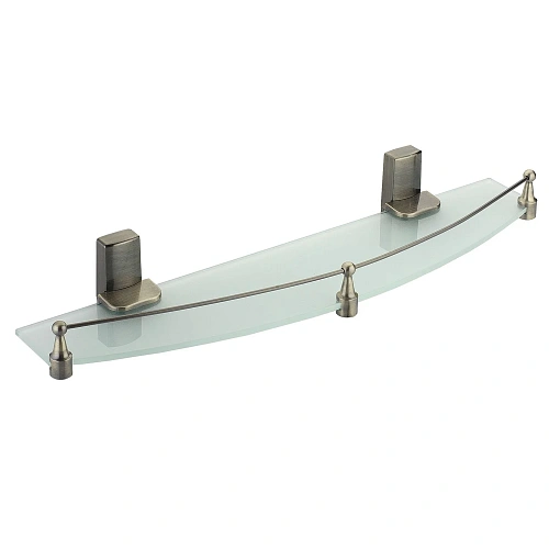 Полка WasserKRAFT Exter K-5244 стеклянная с бортиком светлая бронза Полка WasserKRAFT Exter K-5244 стеклянная с бортиком светлая бронза