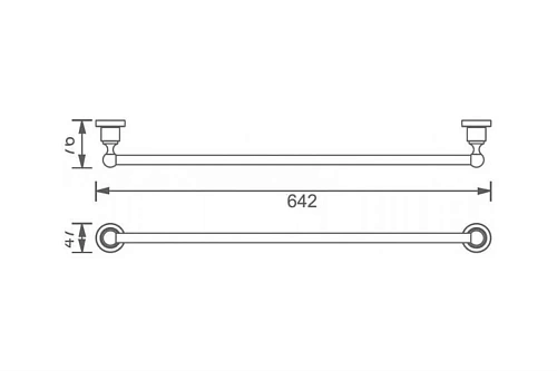 Полотенцедержатель Aquanet 3824 (60 см) Полотенцедержатель Aquanet 3824 (60 см)