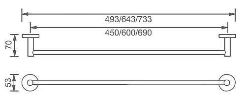 Полотенцедержатель Aquanet 4524 хром (60 см) Полотенцедержатель Aquanet 4524 хром (60 см)