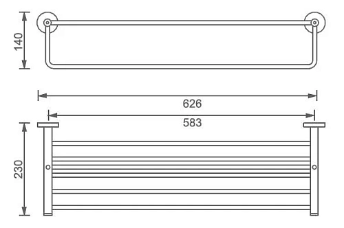 Полотенцедержатель Aquanet 4562 хром (60 см) Полотенцедержатель Aquanet 4562 хром (60 см)