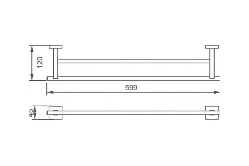 Полотенцедержатель Aquanet 6124D (60 см, двухрядный) Полотенцедержатель Aquanet 6124D (60 см, двухрядный)
