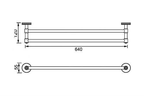 Полотенцедержатель Aquanet 6324D (60 см, двойной) Полотенцедержатель Aquanet 6324D (60 см, двойной)