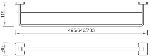 Полотенцедержатель Aquanet 6524D (60 см, двойной) Полотенцедержатель Aquanet 6524D (60 см, двойной)