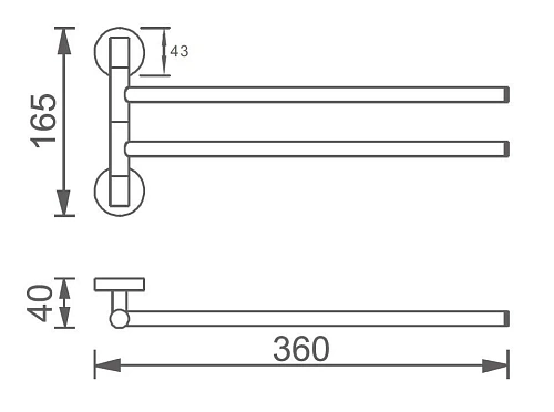 Полотенцедержатель Aquanet 8066 хром (поворотный, двойной) Полотенцедержатель Aquanet 8066 хром (поворотный, двойной)