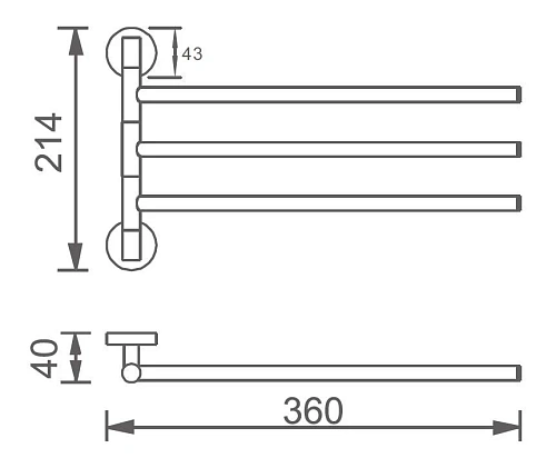 Полотенцедержатель Aquanet 8067 хром (поворотный, тройной) Полотенцедержатель Aquanet 8067 хром (поворотный, тройной)