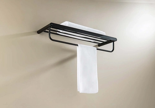 Полотенцедержатель Aquatek ЛИРА AQ4415MB черный матовый Полотенцедержатель Aquatek ЛИРА AQ4415MB черный матовый